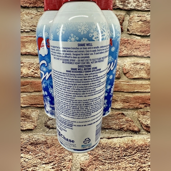 Santa Snow Christmas Flocking Spray 9oz Cans Windows Trees Crafts Lot of 3 Cans - Picture 2 of 5